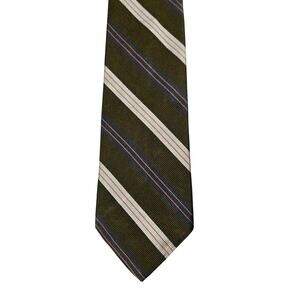 Vtg Resilio The Halle Bro Co Silk Striped Tie Office Corporate 1960s Unique Neck